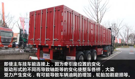 轴距不同:可能导致主挂受力变化